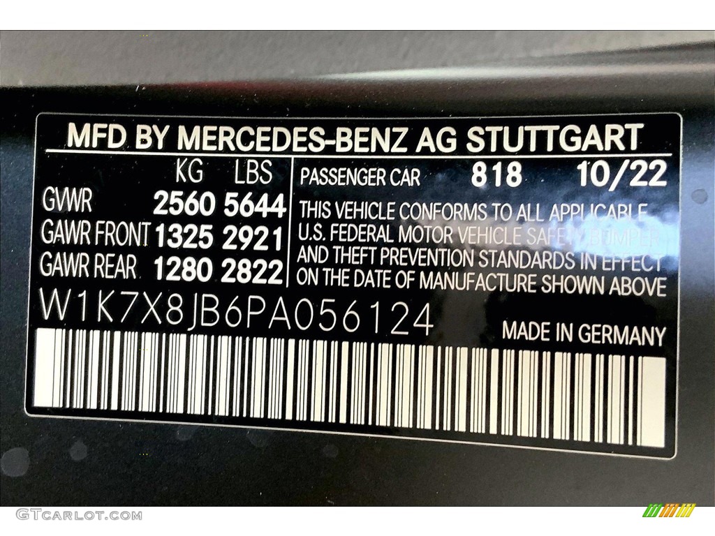 2023 AMG GT Color Code 818 for Manufaktur Graphite Gray Magno Photo #145707375