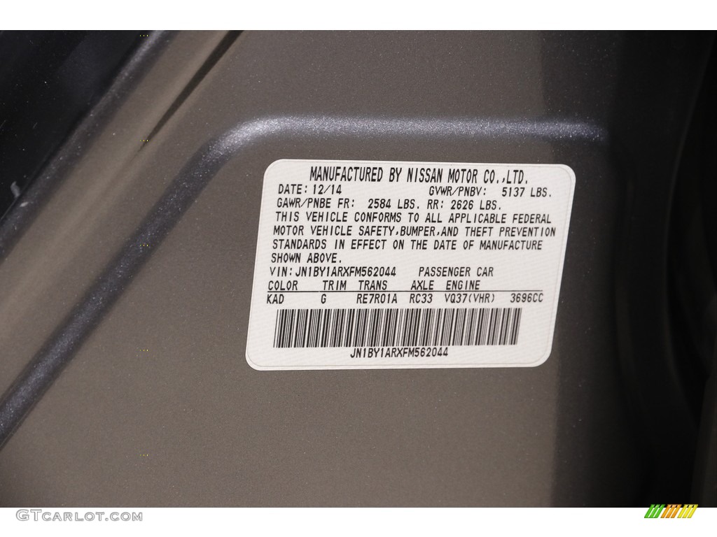 2015 Infiniti Q70 3.7 AWD Color Code Photos