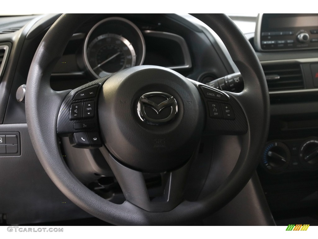 2014 Mazda MAZDA3 i Sport 5 Door Black Steering Wheel Photo #145710245