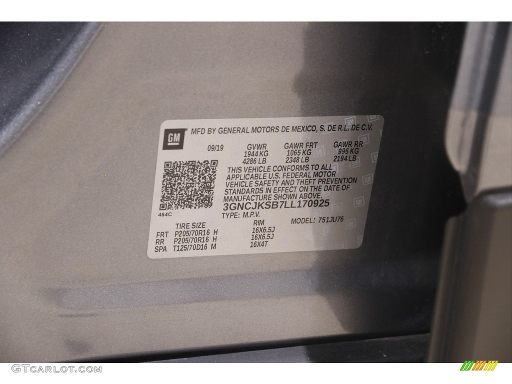 2020 Trax LS - Satin Steel Metallic / Jet Black photo #20