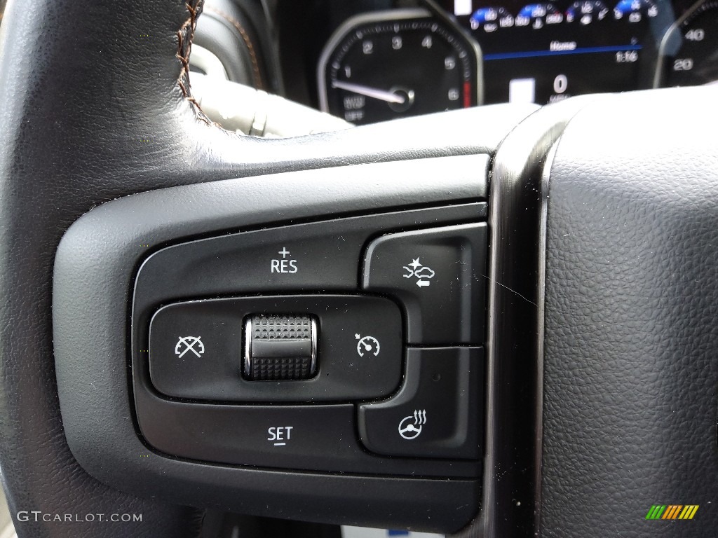 2021 GMC Sierra 1500 AT4 Crew Cab 4WD Jet Black Steering Wheel Photo #145712818