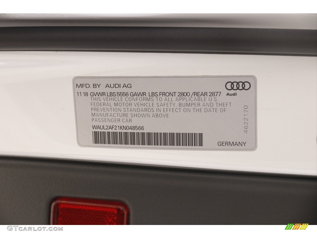 2019 A6 3.0 TFSI Premium Plus quattro - Ibis White / Pearl Beige photo #23