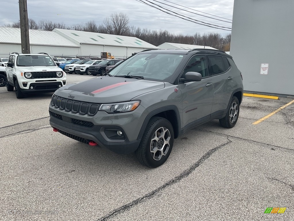 2022 Compass Trailhawk 4x4 - Sting Gray / Black/Ruby Red photo #7