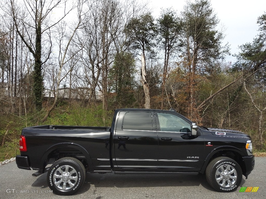 Diamond Black Crystal Pearl 2023 Ram 2500 Limited Crew Cab 4x4 Exterior Photo #145717507