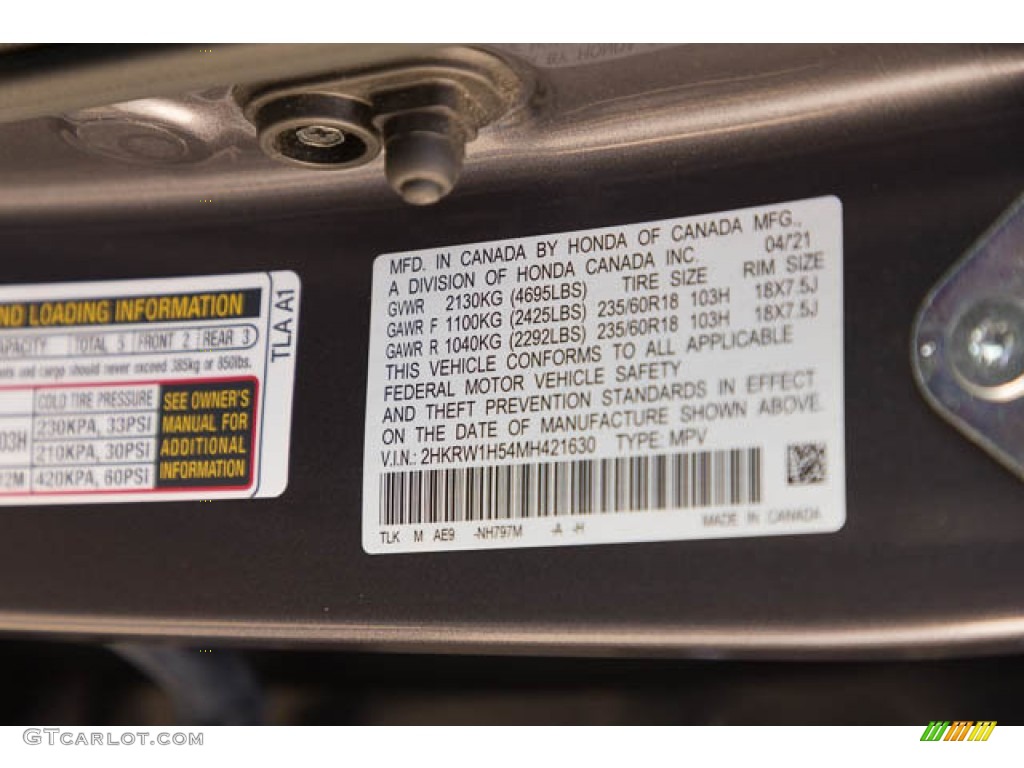 2021 CR-V EX - Modern Steel Metallic / Black photo #38