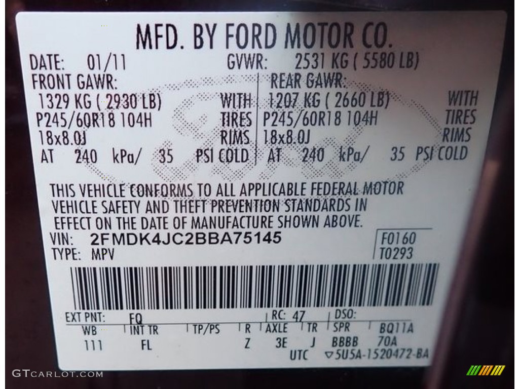 2011 Edge SEL AWD - Bordeaux Reserve Red Metallic / Medium Light Stone photo #24