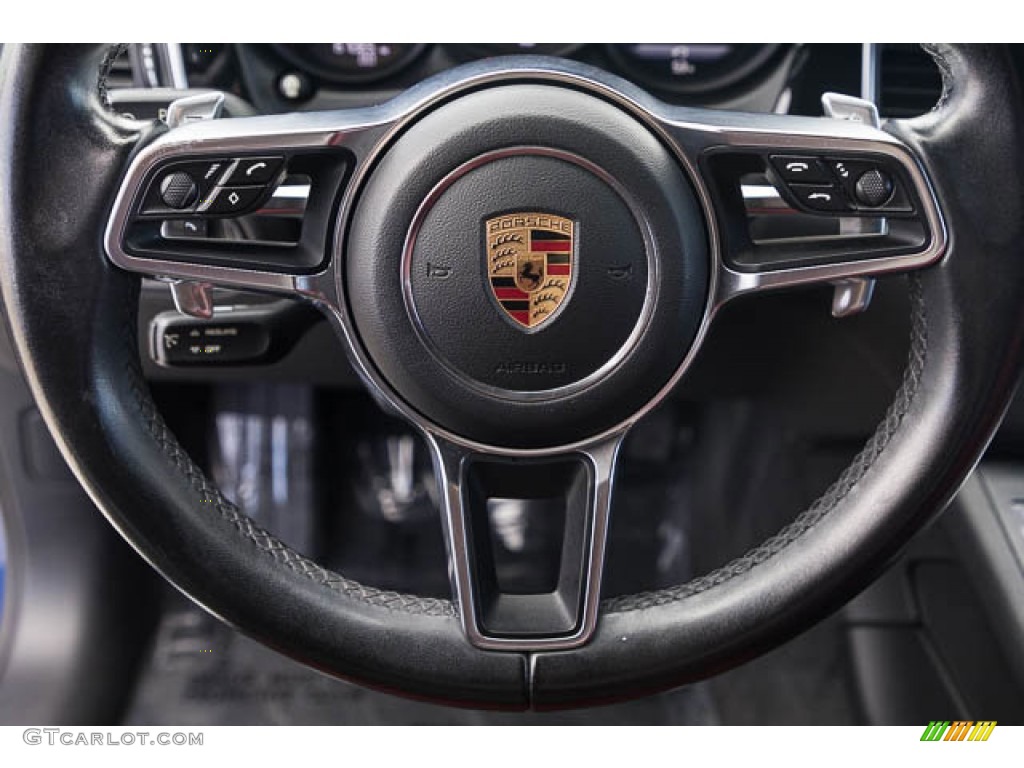 2017 Porsche Macan S Black/Garnet Red Steering Wheel Photo #145721146