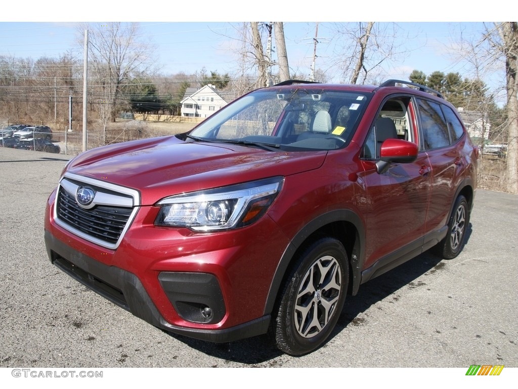 2020 Forester 2.5i Premium - Crimson Red Pearl / Gray photo #1