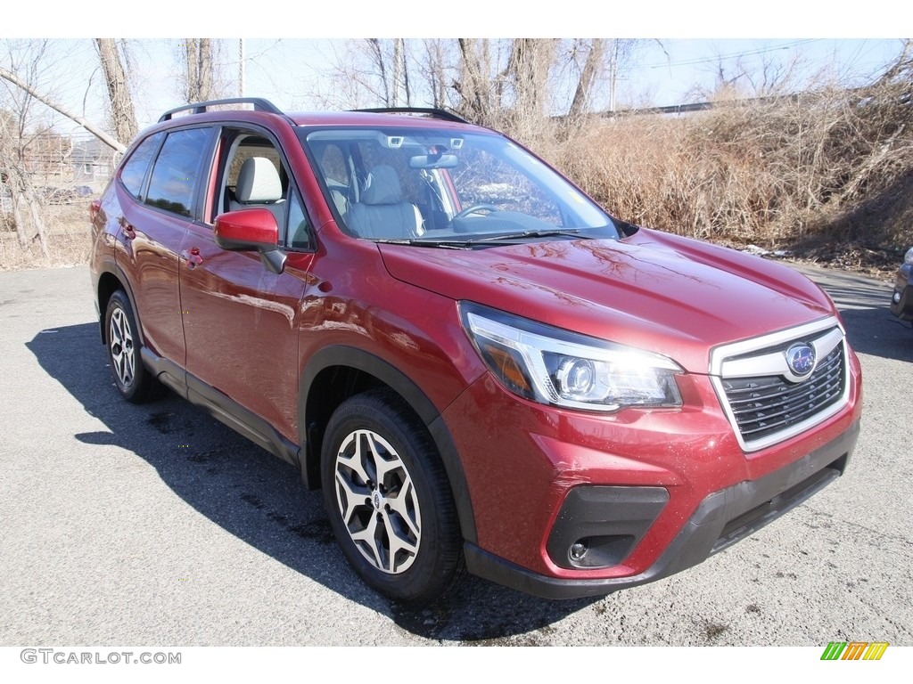 2020 Forester 2.5i Premium - Crimson Red Pearl / Gray photo #3