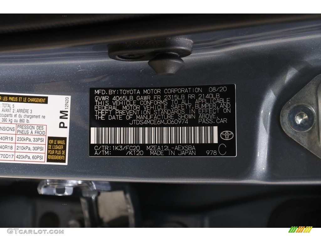 2021 Corolla SE - Celestite Gray Metallic / Black photo #20