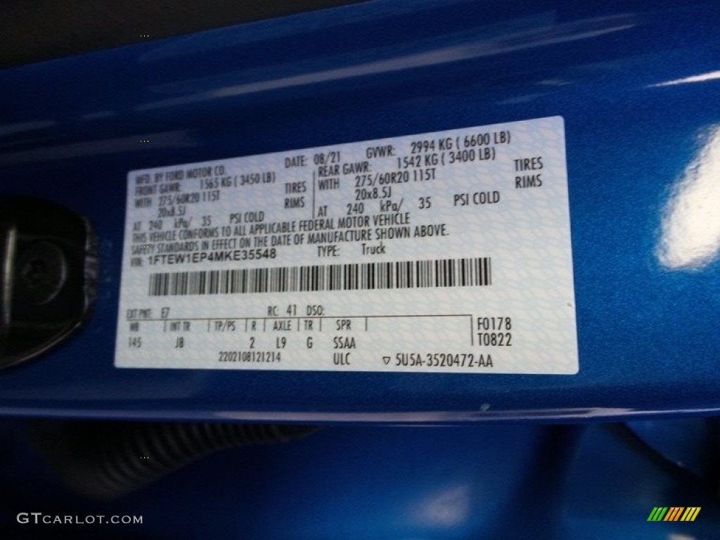 2021 F150 STX SuperCrew 4x4 - Velocity Blue / Black photo #27