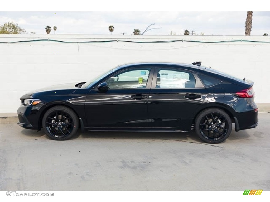 Crystal Black Pearl 2023 Honda Civic Sport Hatchback Exterior Photo #145727158