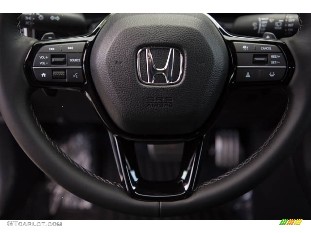 2023 Honda Civic Sport Hatchback Black Steering Wheel Photo #145727491