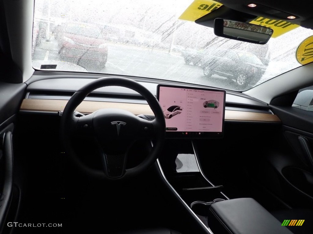 2019 Model 3 Standard Range - Pearl White Multi-Coat / Black photo #13