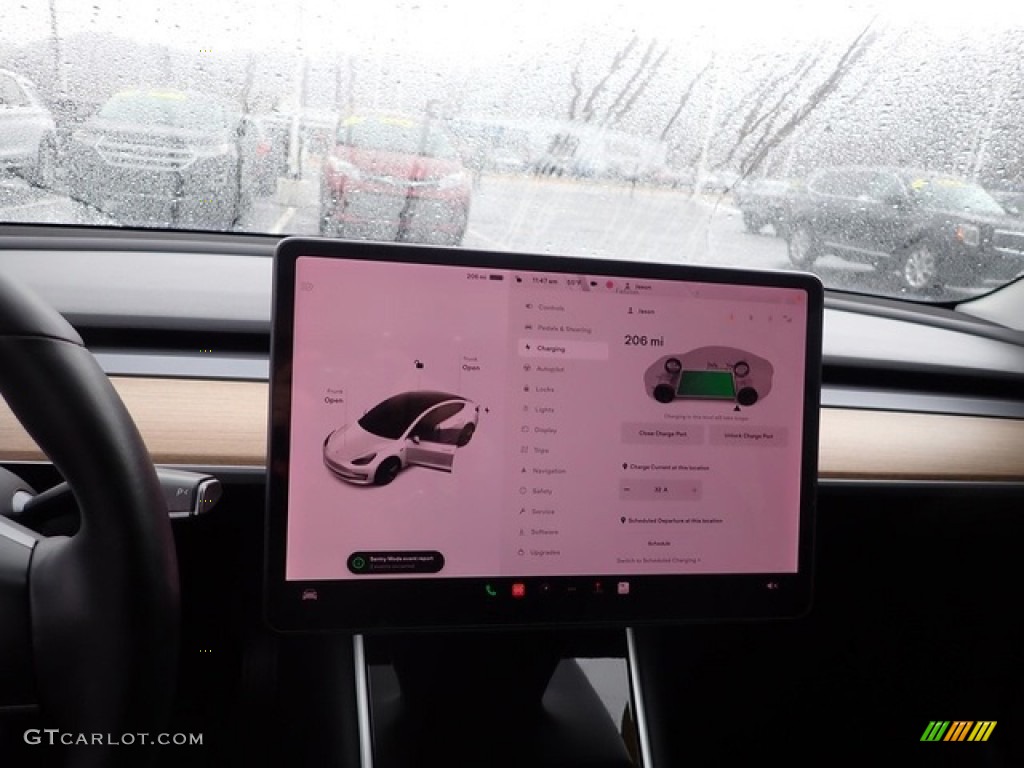 2019 Model 3 Standard Range - Pearl White Multi-Coat / Black photo #17