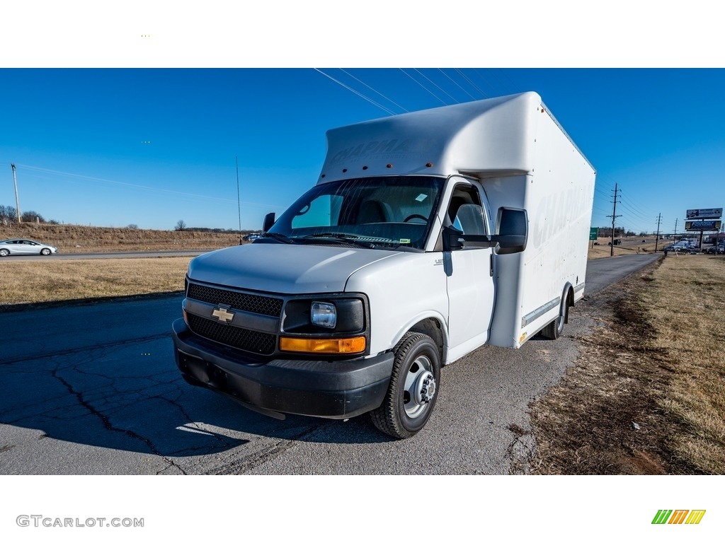 2014 Express Cutaway 3500 Moving Van - Summit White / Medium Pewter photo #9
