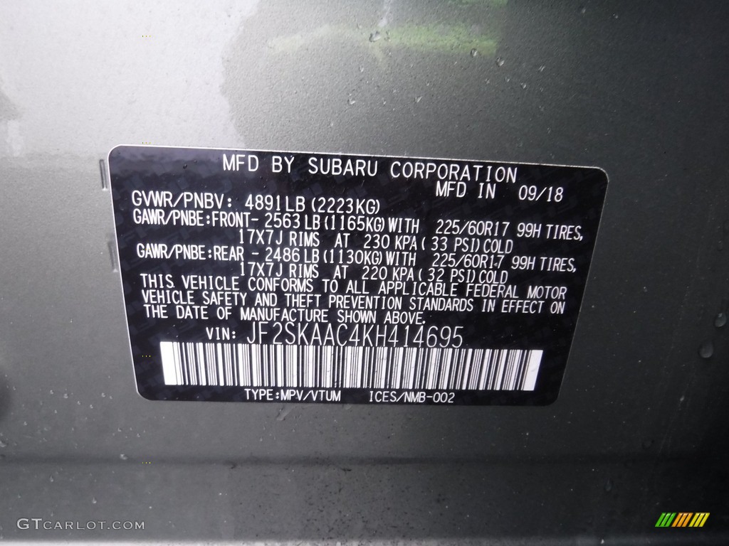 2019 Forester 2.5i - Jasper Green Metallic / Gray photo #29