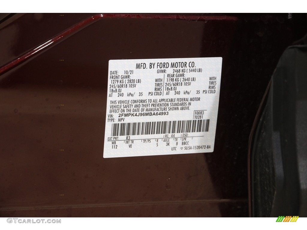 2021 Edge Color Code R3 for Burgundy Velvet Metallic Photo #145731025