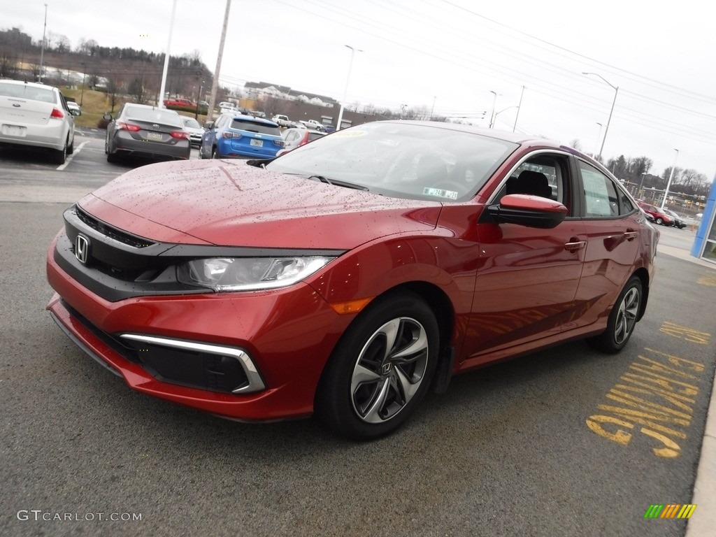 2020 Civic LX Sedan - Molten Lava Pearl / Ivory photo #5