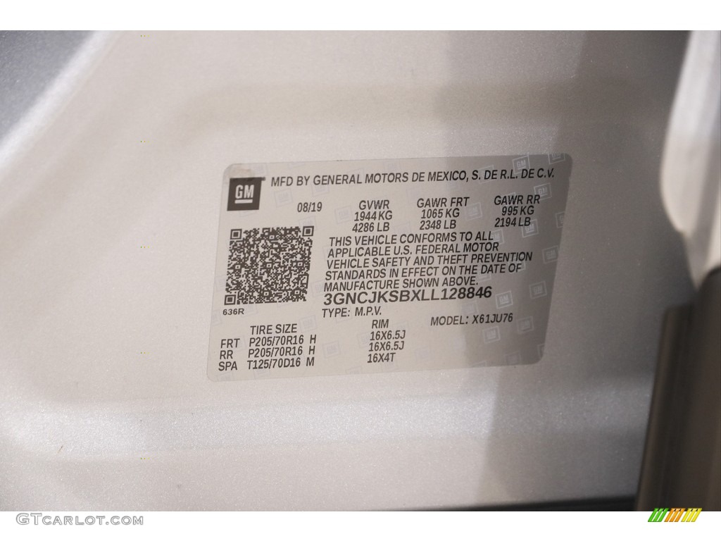 2020 Trax LS - Silver Ice Metallic / Jet Black photo #18