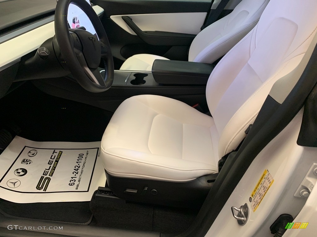 2022 Model Y Long Range AWD - Pearl White Multi-Coat / White/Black photo #9