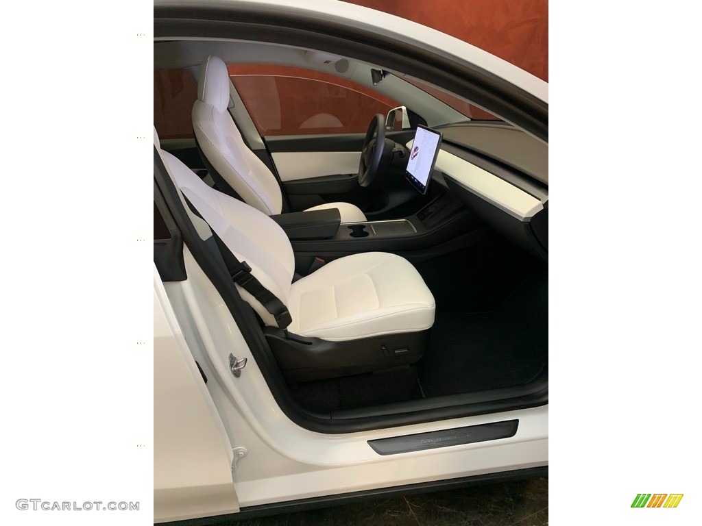 2022 Model Y Long Range AWD - Pearl White Multi-Coat / White/Black photo #11