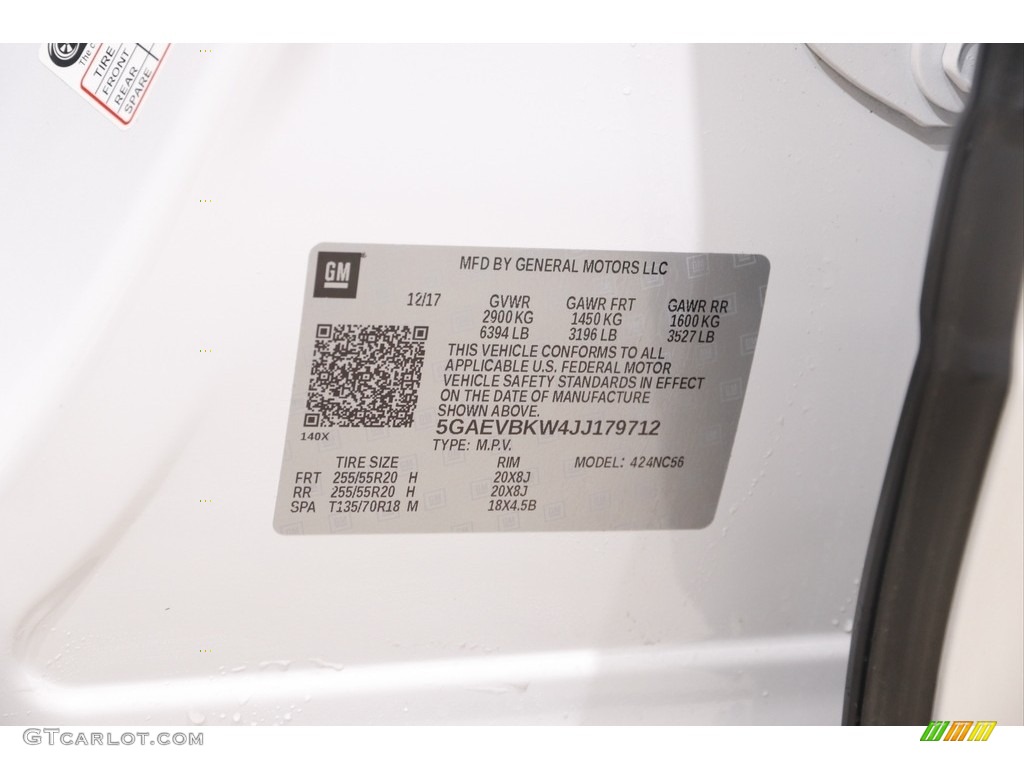 2018 Enclave Premium AWD - White Frost Tricoat / Shale photo #24