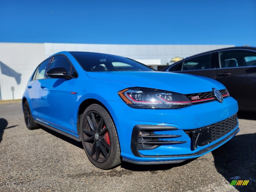 Cornflower Blue 2021 Volkswagen Golf GTI SE Exterior Photo #145741636