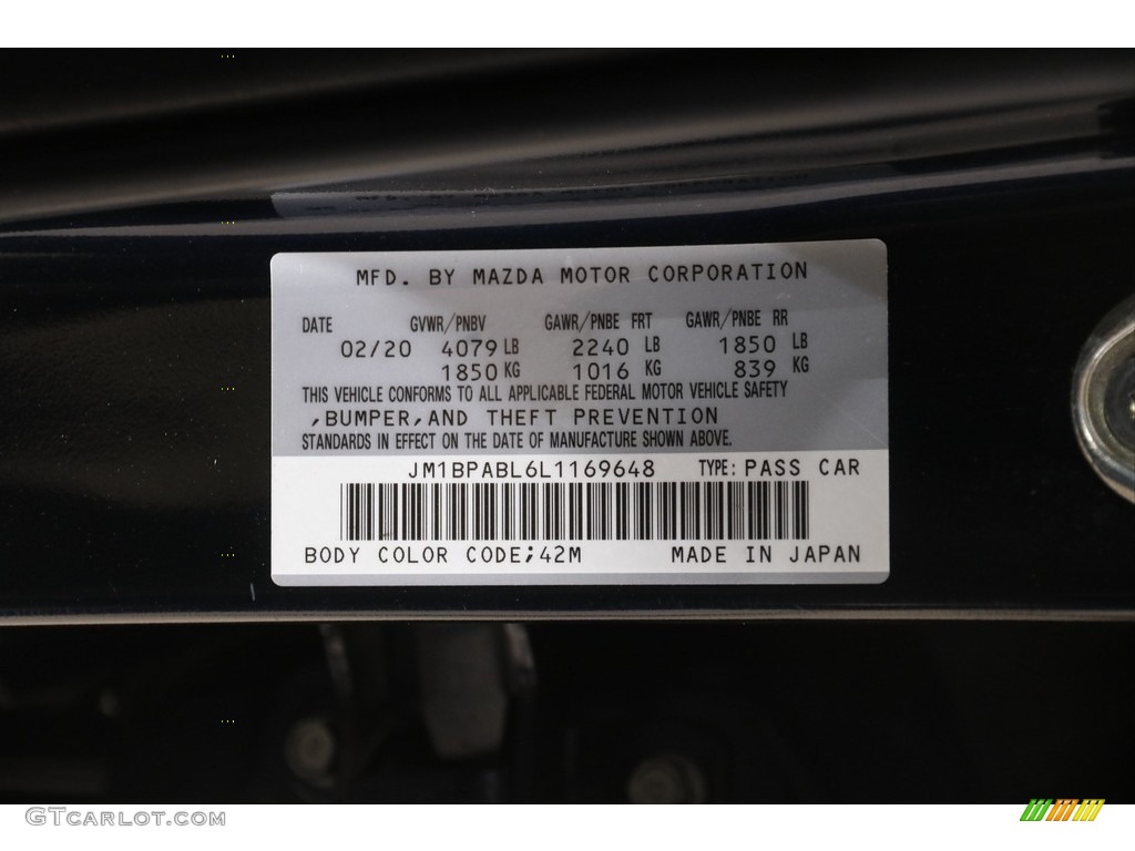 2020 MAZDA3 Sedan - Deep Crystal Blue Mica / Black photo #20