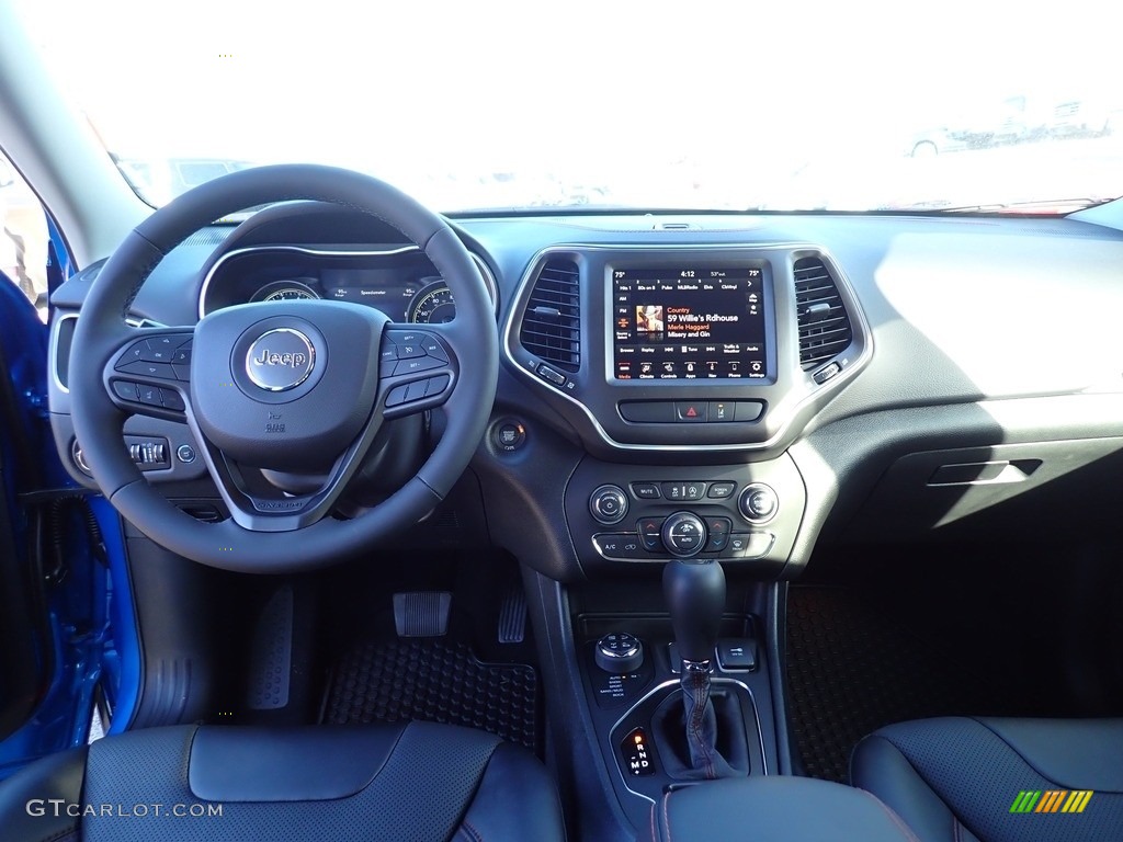 2022 Cherokee Trailhawk 4x4 - Hydro Blue Pearl / Black photo #13