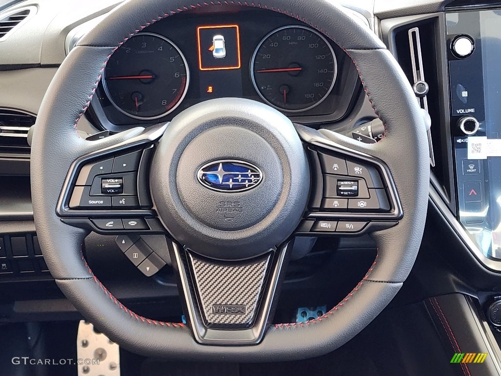 2022 Subaru WRX Limited Black Ultrasuede w/Red stitching Steering Wheel Photo #145750786