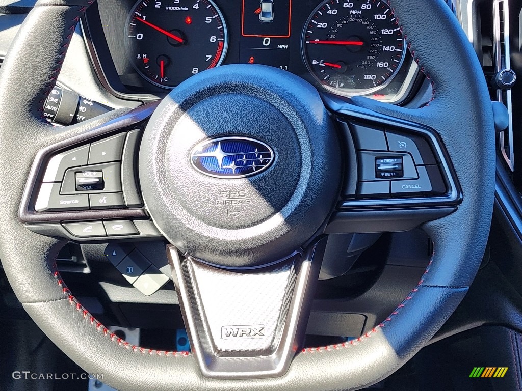 2022 Subaru WRX Limited Black Ultrasuede w/Red stitching Steering Wheel Photo #145751149