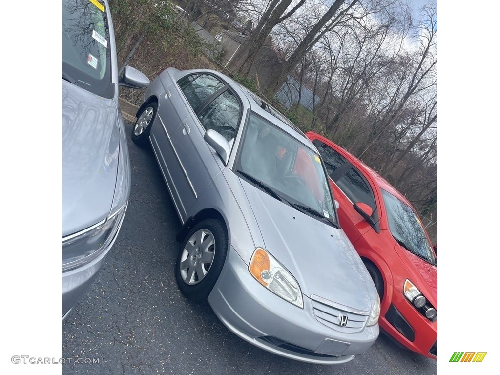 2001 Civic EX Sedan - Satin Silver Metallic / Gray photo #6