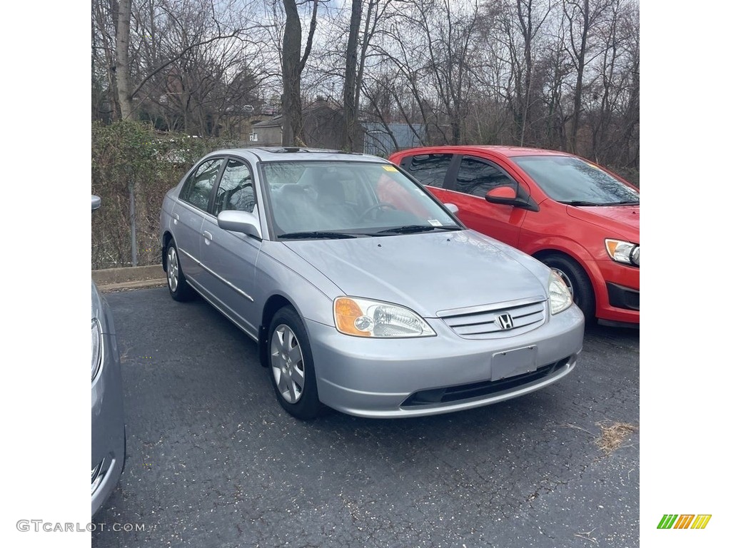 2001 Civic EX Sedan - Satin Silver Metallic / Gray photo #7