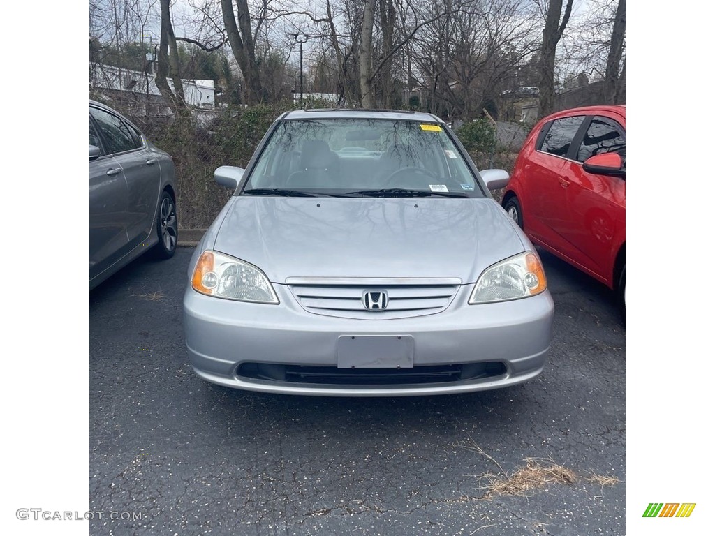 2001 Civic EX Sedan - Satin Silver Metallic / Gray photo #8