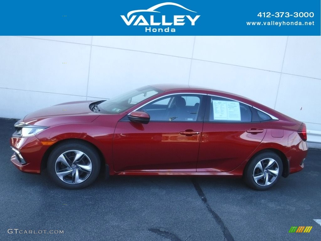 2020 Civic LX Sedan - Molten Lava Pearl / Black photo #2