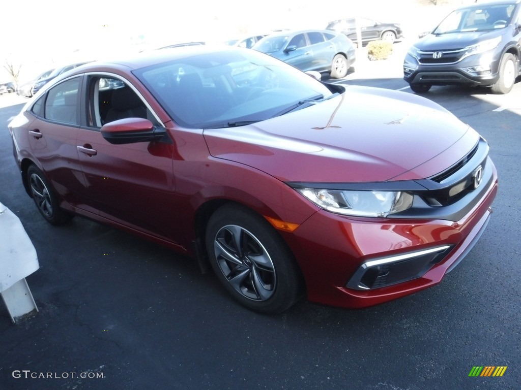 2020 Civic LX Sedan - Molten Lava Pearl / Black photo #5