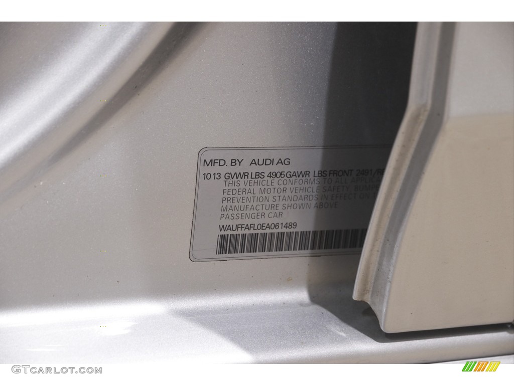 2014 A4 2.0T quattro Sedan - Ice Silver Metallic / Black photo #20