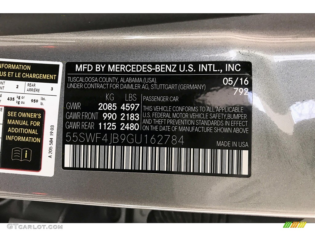2016 C 300 Sedan - Palladium Silver Metallic / Black photo #21