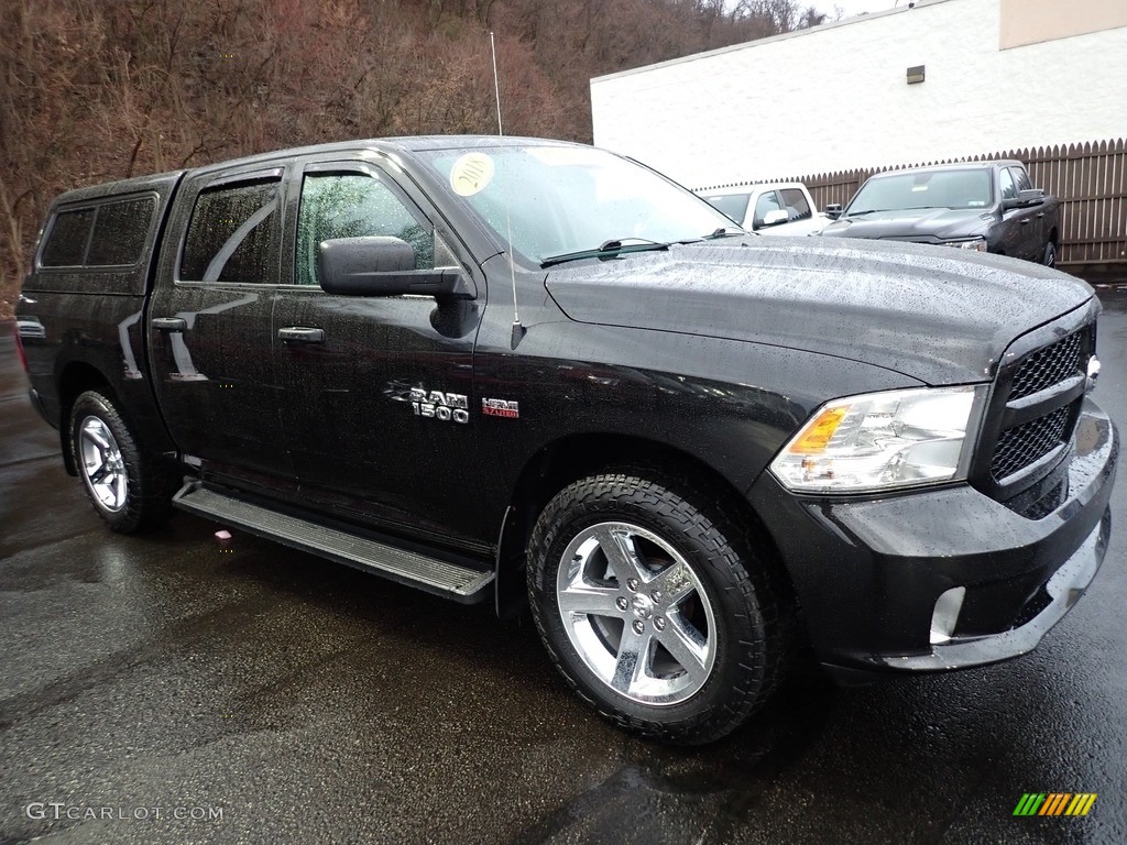 2018 1500 Express Crew Cab 4x4 - Brilliant Black Crystal Pearl / Black/Diesel Gray photo #8