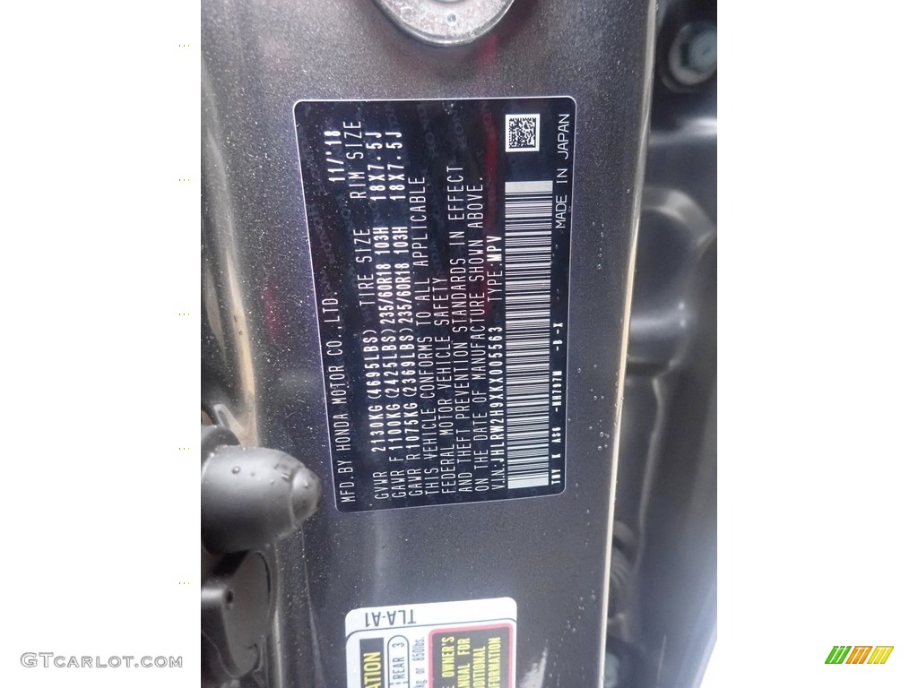2019 CR-V Touring AWD - Modern Steel Metallic / Gray photo #18