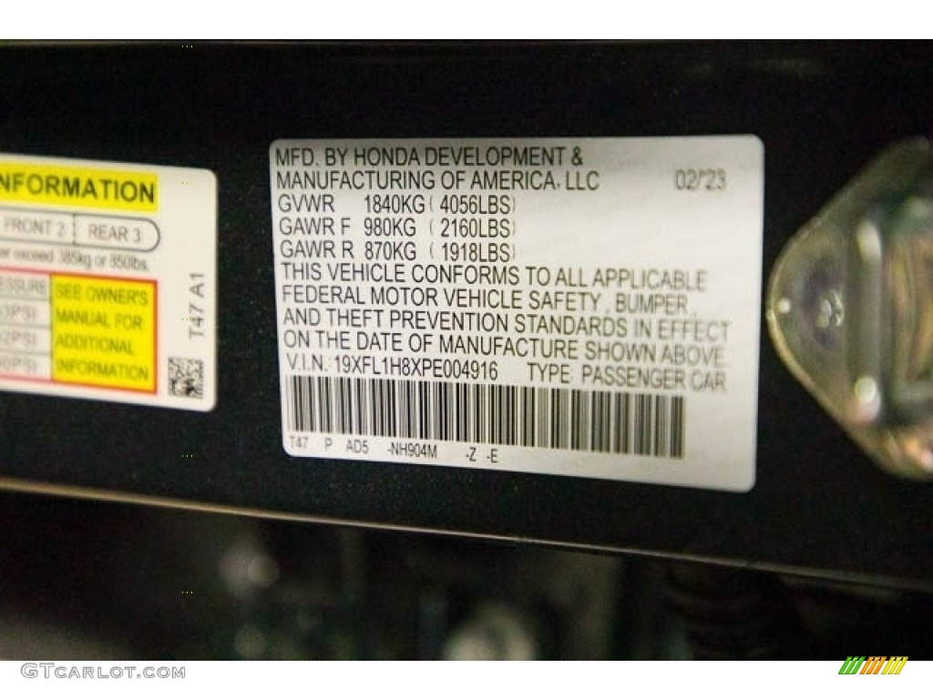 2023 Civic Color Code NH904M for Meteorite Gray Metallic Photo #145761763