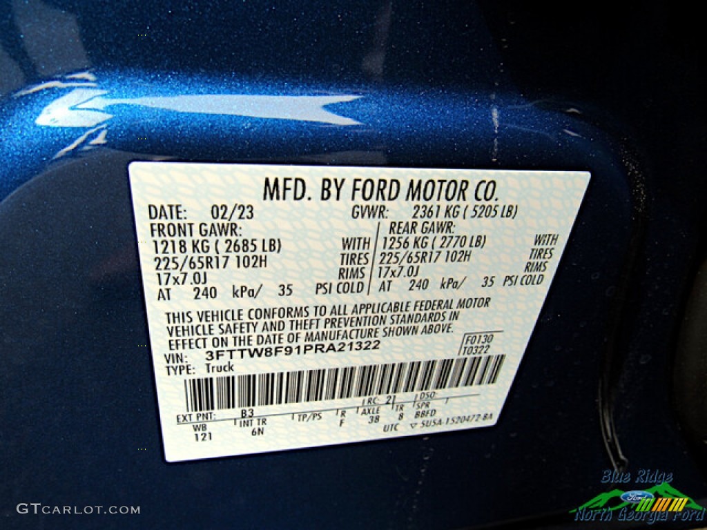 2023 Maverick Color Code B3 for Atlas Blue Metallic Photo #145762741