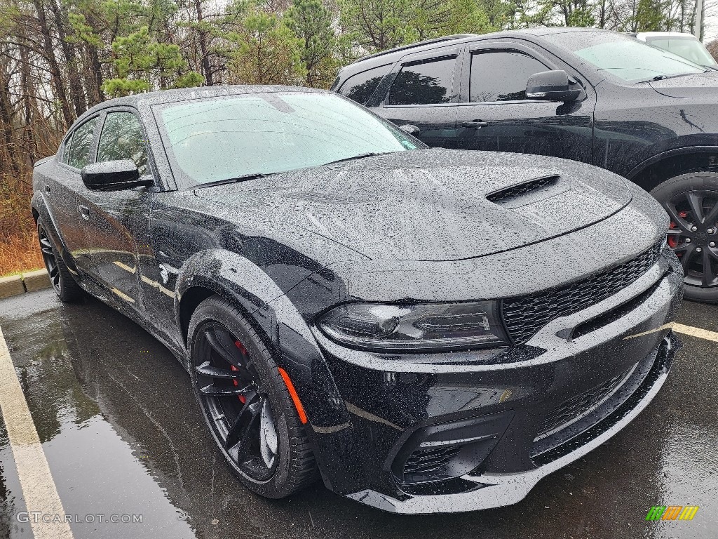 Pitch Black 2022 Dodge Charger SRT Hellcat Widebody Exterior Photo #145764981