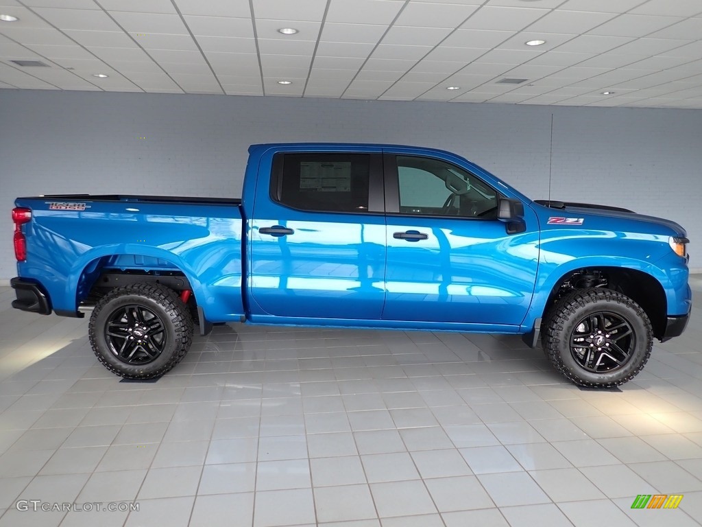 2023 Silverado 1500 Custom Trail Boss Crew Cab 4x4 - Glacier Blue Metallic / Jet Black photo #2