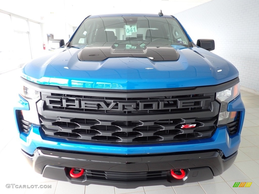 2023 Silverado 1500 Custom Trail Boss Crew Cab 4x4 - Glacier Blue Metallic / Jet Black photo #8