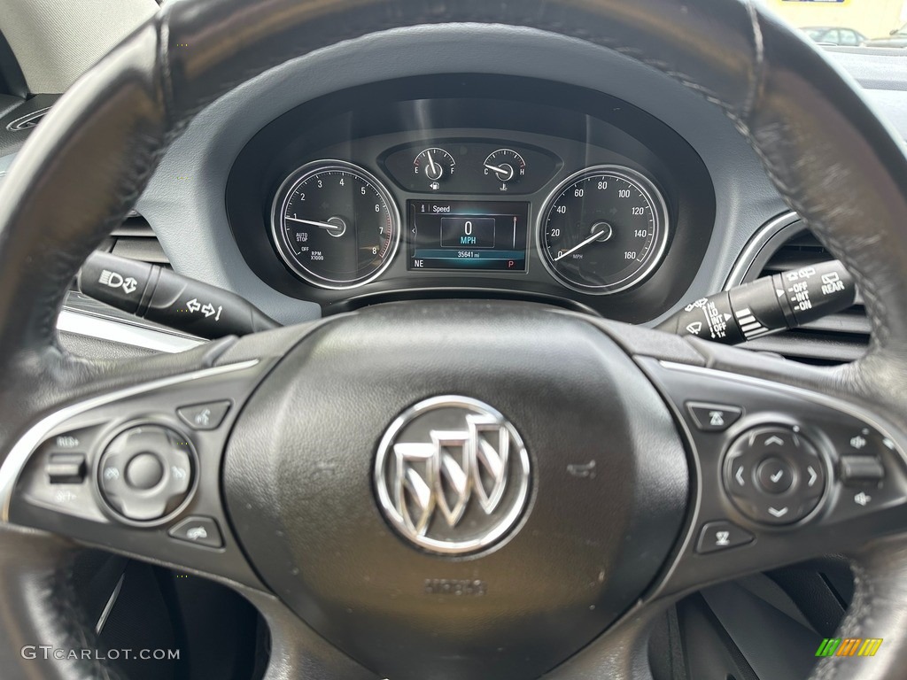 2019 Buick Enclave Essence Dark Galvanized/Ebony Accents Steering Wheel Photo #145767510