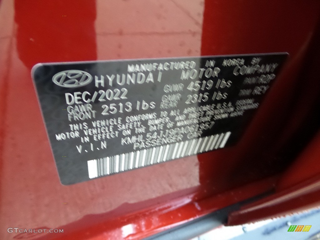 2023 Sonata Limited Hybrid - Ultimate Red / Medium Gray photo #18