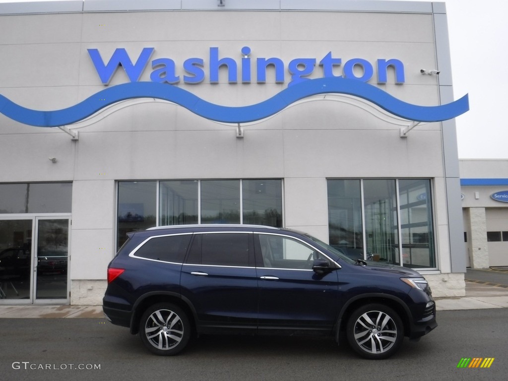 2017 Pilot Touring AWD - Obsidian Blue Metallic / Gray photo #2