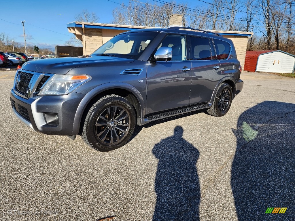 2017 Armada Platinum 4x4 - Gun Metallic / Charcoal photo #5